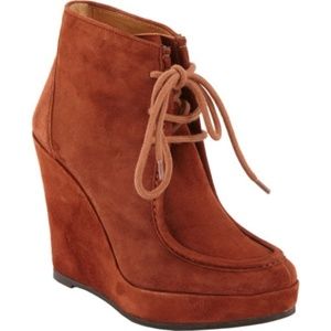 NEW Barneys New York Suede Wedge Platform Boots